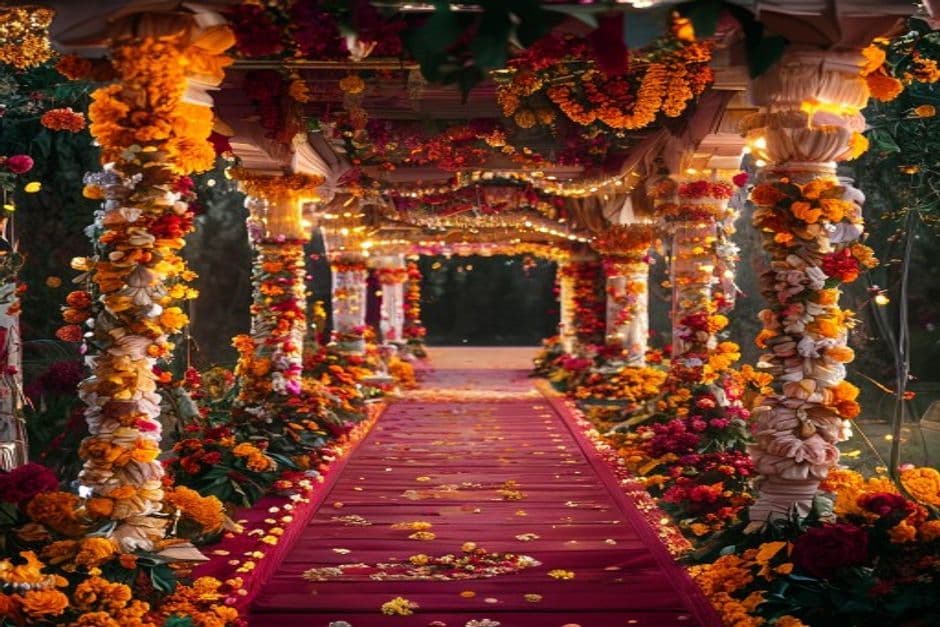 Jasmine mandap — Bengali wedding decor in Siliguri