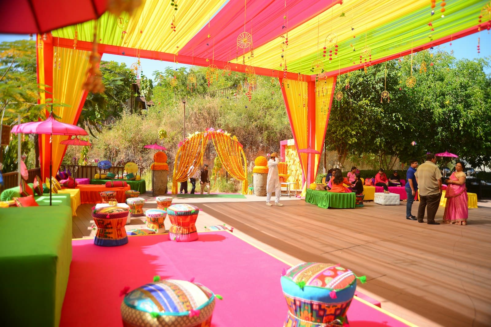 Sangeet stage — daylight